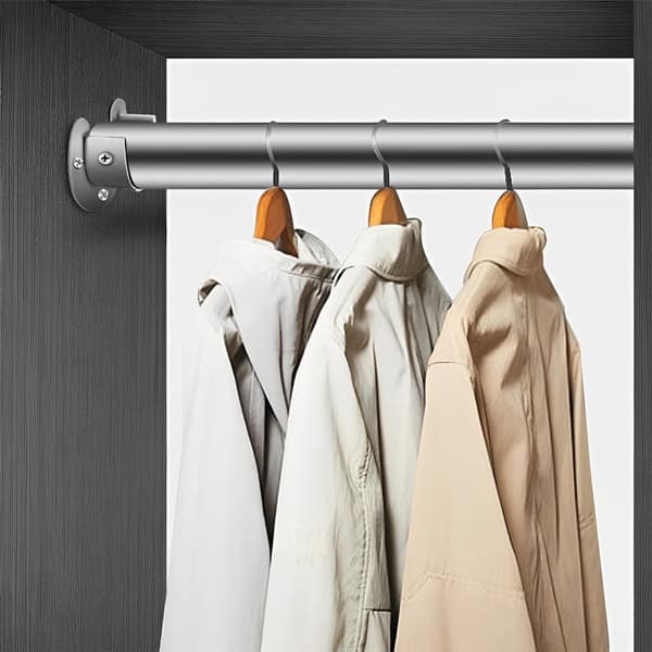 Gardinstångsfästen i rostfritt stål, U-formade 3-håls väggfästen för garderobs- och klädstänger, silver, 32 mm, 2-pack