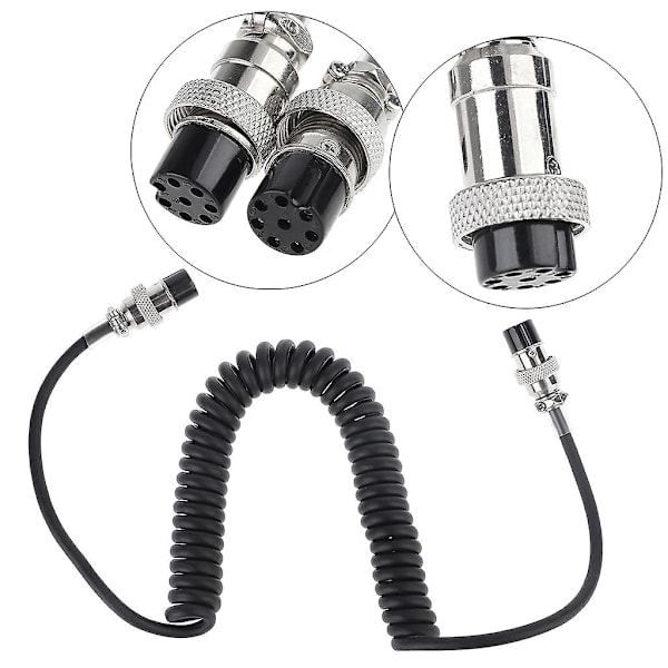 QD-70 cm Mikrofonkabel til Kenwood Transceiver MC-60 Sort Slidstærk