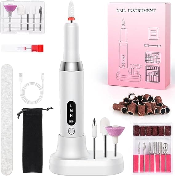 Electric Nail File, Professional, Rechargeable with Ceramic Nail Drill
