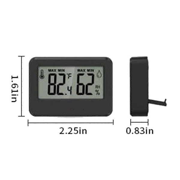 4 stk. Digital Hygrometer og Termometer, Reptiltermometer med Magnet & Bordstativ, Temperatur og Luftfugtighed Hvid