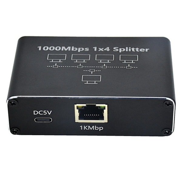 Gigabit Nettverksdeler 1-Til-4 Nettverkskabeldeler RJ45 Nettverksport Ethernet-deler Egnet