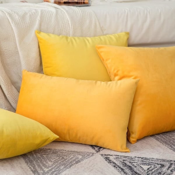 [QD] Pack Velvet Putetrekk Høst Dekorativt Firkantet Putetrekk Mykt Ensfarget Putetrekk For Sofa Soverom Bil 12