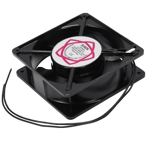 120x120x38mm Axialfläkt med 5 blad, metallram, AC 220/240V 0,14A 22W