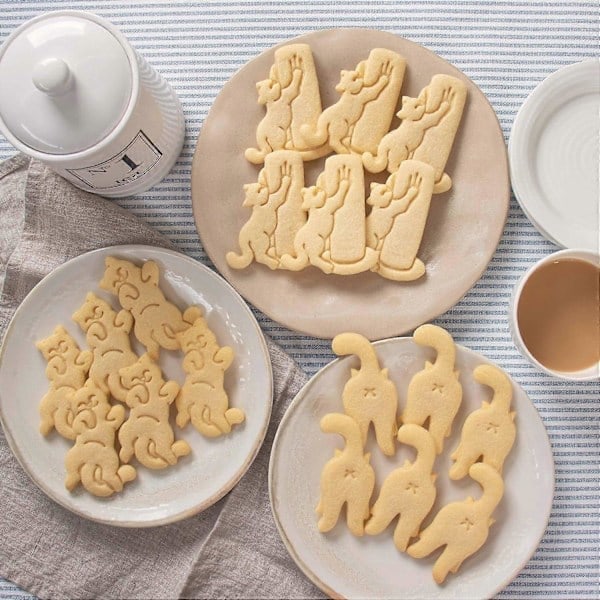 [QD] Kattkakformar 3-pack, Söta kakformar, DIY Bakning Hantverk Kakformar Kattform för Tårtdekoration 3 st