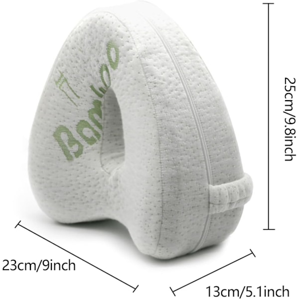 QU/Smooth Ryggmärgsinriktningskudde för Memory Foam-kudde och Knäkudde för Sidosovare Lindrar Höft- och Benvärk Bamboo fiber