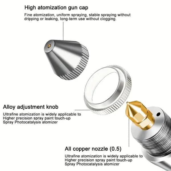 Mini Sprutpistol med 0,5 mm Munstycke – Airbrush för Bil, Trä & Väggmålning