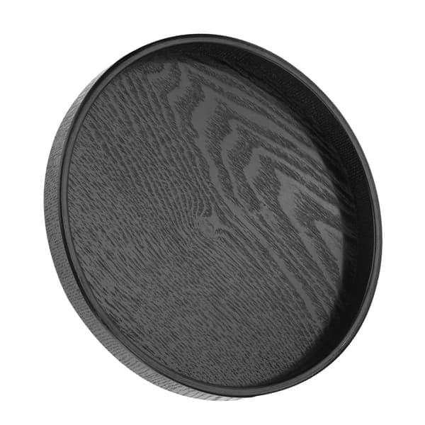 Rund Form Massivt Trä Te Kaffe Snacks Mat Måltider Serveringsbricka Tallrik Restaurangbrickor 27cm
