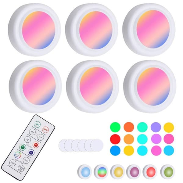 Wireless LED Spotlights with Remote Controls 6 pcs