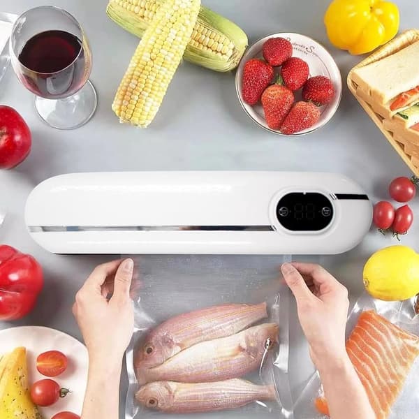 Vakuumforsegler med LED-display, 2 forseglingsmetoder med 10 vakuumposer, 28 cm forseglingslængde til madopbevaring, måltidsforberedelse, grøn