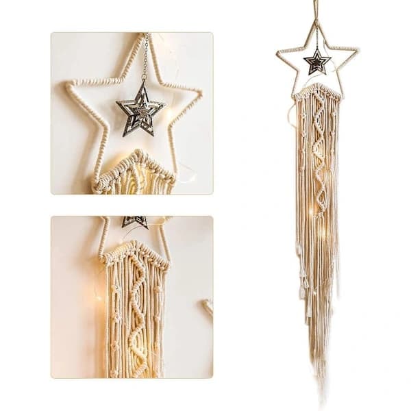 2-pak (Stjerne Måne) Vægtæppe Mandala Måne Drømmefanger