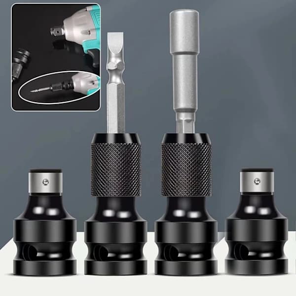 Impact Driver Bit Adapters - 1/2 to 1/4 \" Socket Adapter - Precision Accessories for Ratchets, Screwdrivers and More - Heavy Duty and Versatile