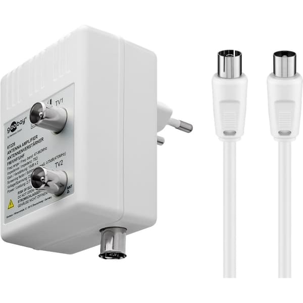 Antenneforsterker med 2 utganger, 15-30 dB