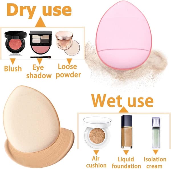 12 stk. Mini Finger-makeupsvampe Bløde Genanvendelige Pudderpuffer til Foundation Concealer Øjenkrogsmakeup, Lyserøde Dråbeformede Puffer