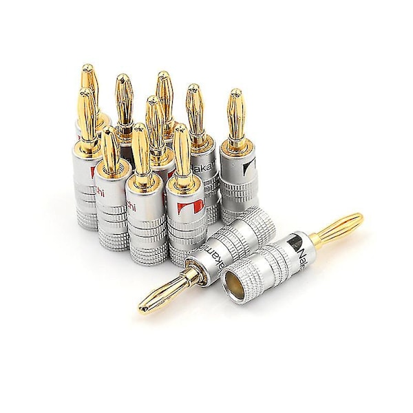 12 stk Golden Nakamichi højttalerbanankontakt adapterkontakter