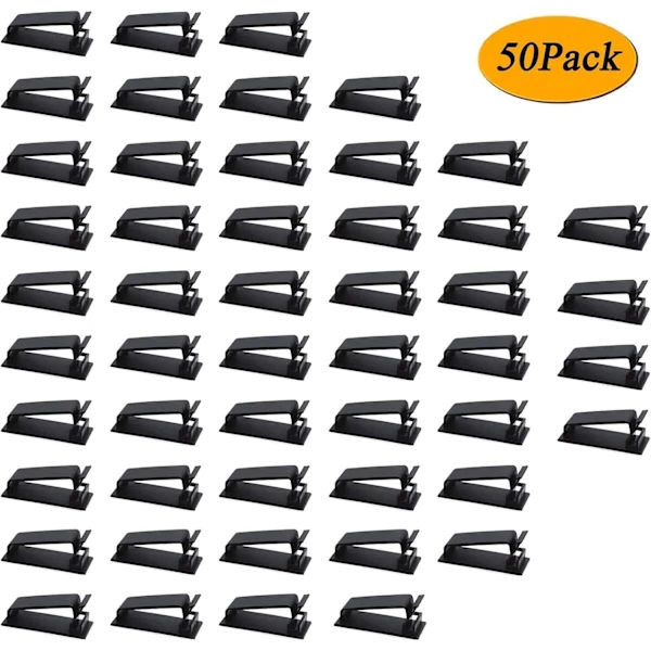 Cable Management, 50 Pack Self Adhesive Cable Clips Cord Holders for Ethernet Cables