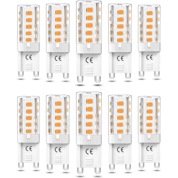 10-pack dimbara G9 LED-lampor 3W varmvit 3000K, halogenersättning
