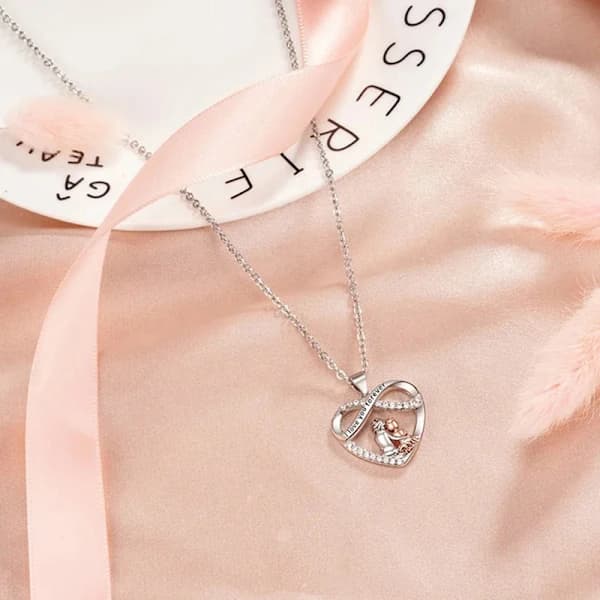 Mormor Barnbarn Halsband med Kort - Jag Älskar Dig För Evigt