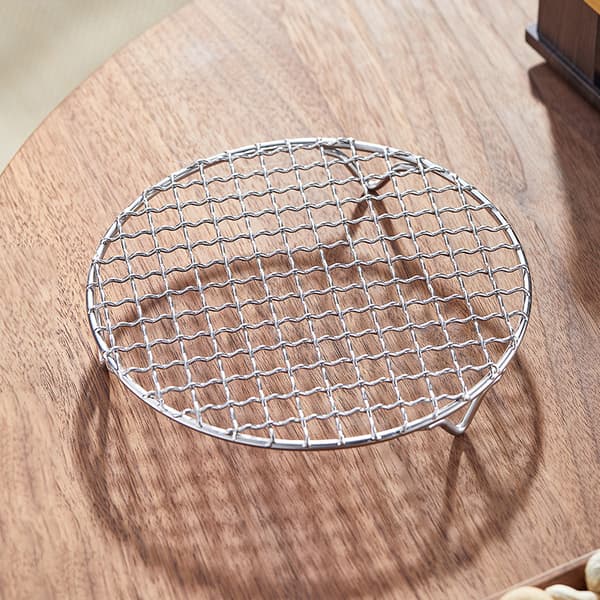 (diameter 15 centimeter) Kogegrillrist, udendørs rund BBQ bålgrill, campingkogegrej