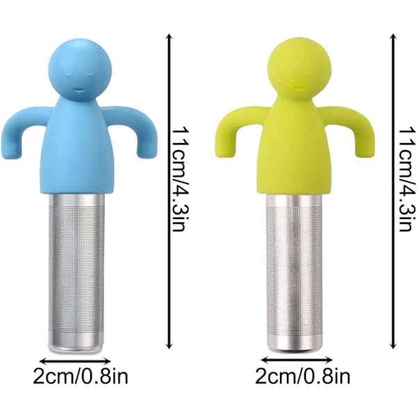 (Blå, Grön) 2-pack Teinfuser, Hängande Tesil, Stålte_GOD