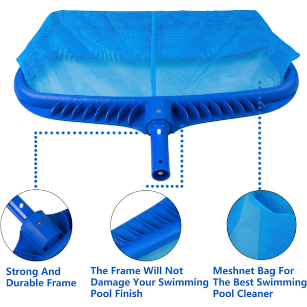 Pool Skimmer Net, Heavy Duty Leaf Rake, Cleaning Tool with Fine Mesh