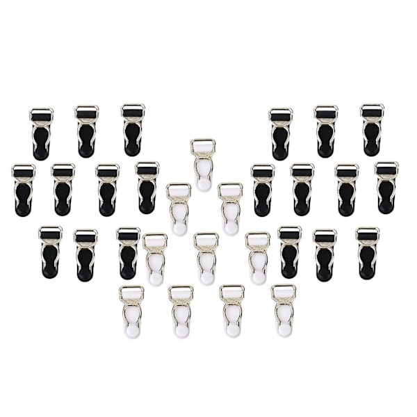 QU/30 pcs. Garter Grips for Men - Black and White