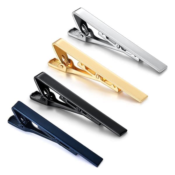 Modeslipsnålar för män - 4-pack, kopparfinish, elegant design, 4 färger