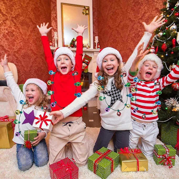 QU/9 LED-julelyshalskæde - 3 lystilstande - Glødepærehalskæde til Halloween, jul og familiefester