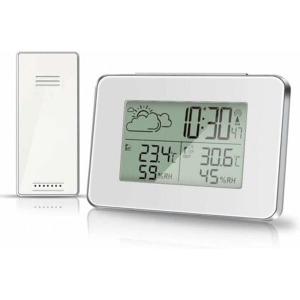 QU/Trådlös Väderstation Hygrometer Inomhus Utomhus Termometer med Utomhussensor LCD-Display Digital Temperatur Luftfuktighet Mon