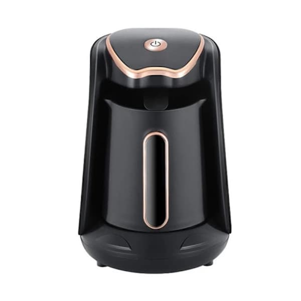 Tyrkisk elektrisk kaffetrakter med sølesikker sensor, lyd- og lysvarsel, 4-kopps kaffetrakter, svart