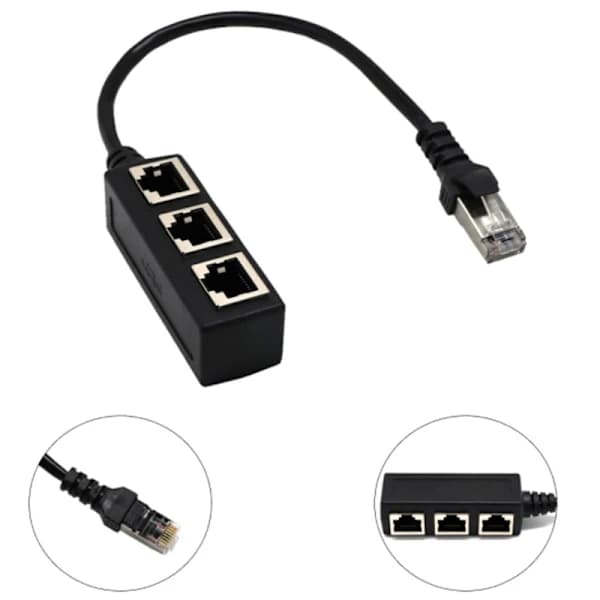 Ethernet-kabeldeler Nettverksadapter Ethernet-deler 1 til