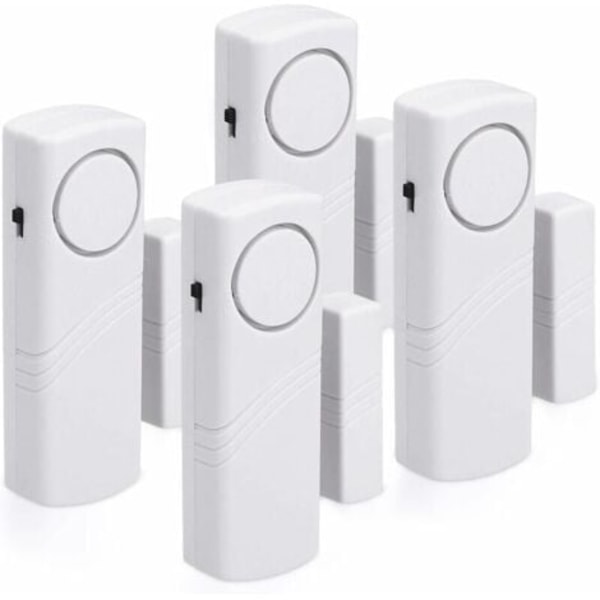QU/Dörr- och fönsterlarm - Set om 4 - Hemsäkerhet och inbrott - Magnetisk funktion - 120 dB