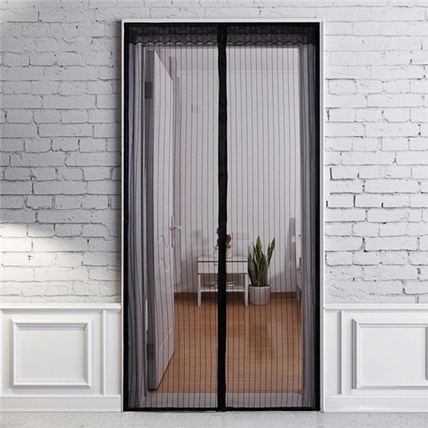 QD-Magnetisk fluenet til døre (sort, 100x210 cm), kraftig