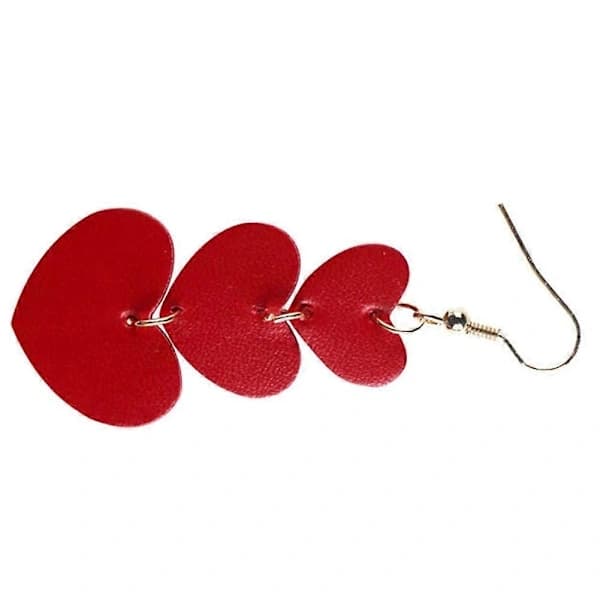 Dame 3 Lag Kærlighed Hjerte Hængende Kunstlæder Krog Øreringe Valentinsdag Gave Blå