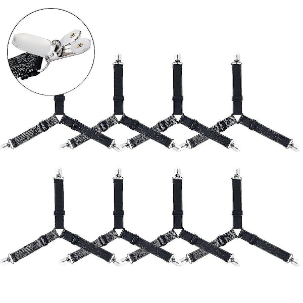 Lakenfester, 8 stk Justerbare Elastiske Selestropper Gripeholder_ufo