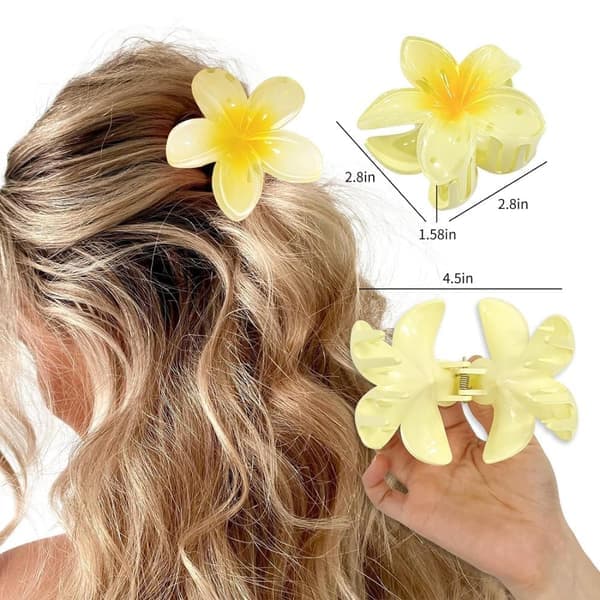 Hårklemmer med blomster 4-pakning