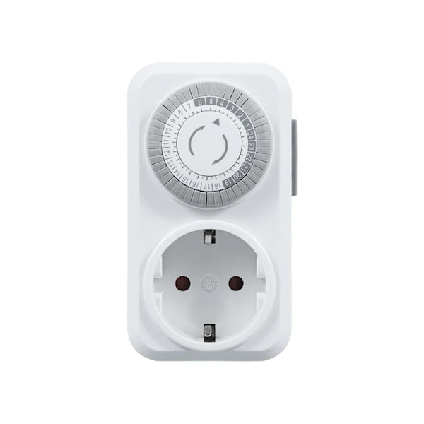 Timerstikdåse, mekanisk plug-in timer, energibesparelse 30 minutter til 24 timer