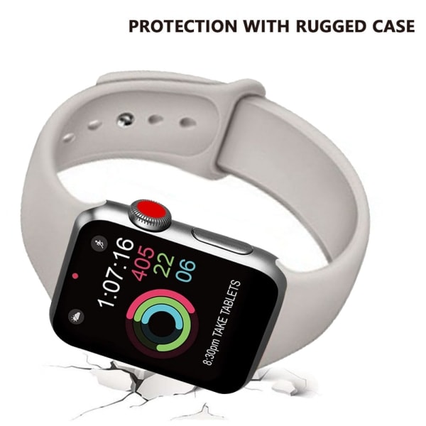 [QD] Sportbånd kompatibelt med klokke 38-40 mm, mykt silikon erstatningsbånd kompatibelt med iWatch Series 5/4/3/2/1, S/M, M/L-pebble