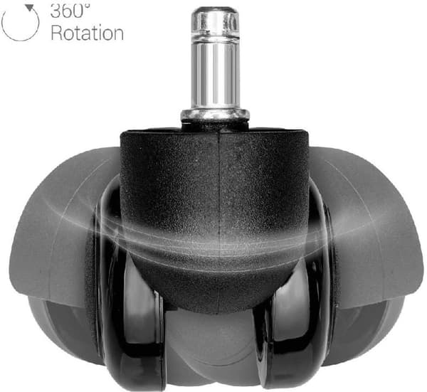 Kontorstol Hjul, 11mm, 5-pak, Sort, Udskiftningshjul