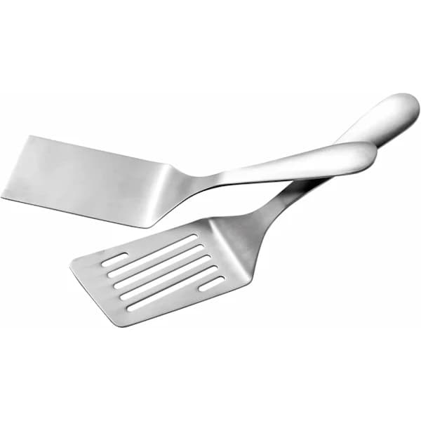 Metallspatelsett SUS304 rustfritt stål flat topp grillspatel og hullspatel for matlaging 10 tommer