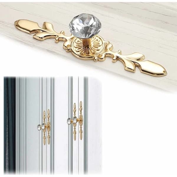 Diamant dørknapper guld krystal dørknapper skabsknop D