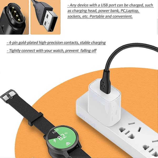 For Garmin Fenix 6 6s 6x Pro Sapphire Charger 2-pack, Ankey Charging Cable