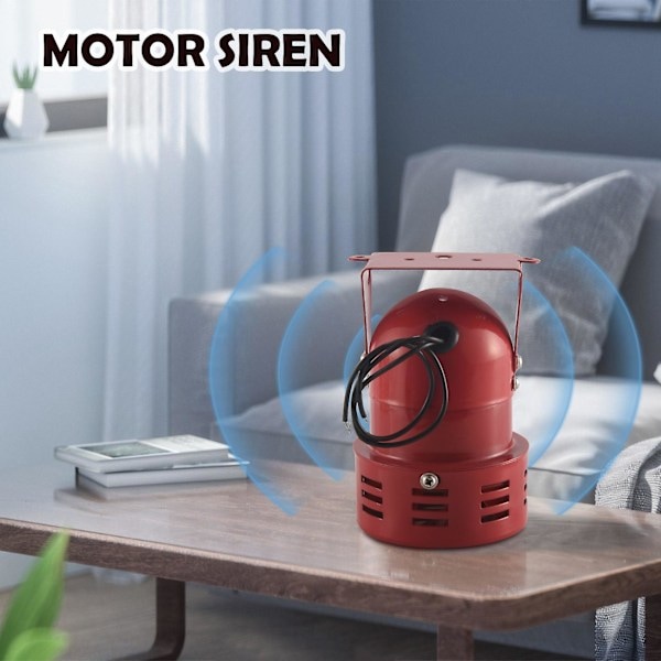 AC 220V Röd Metall Motor Driven Luftraid Siren Horn Alarm