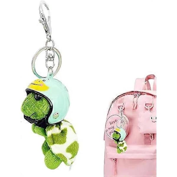 Green Turtle Keychain, Cute Turtle with Hat, Plush Keychain, Keyring, Turtle Keyring