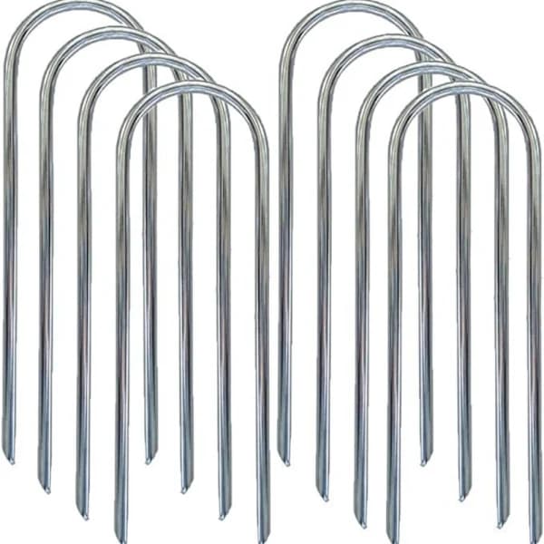 QD-Trampolinfødder Heavy Duty Trampolindele Vindfødder U-type 8 stk Jordankre Høj vind Galvaniserede stålfødder til Trampolin Campingtelte