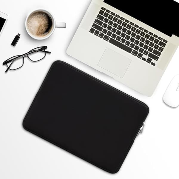 14 tommer laptop sleeve stødsikkert ridsefast polyester etui til MacBook Notebook rejse forretning sort