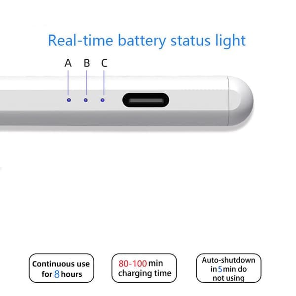 Stylus-penn USB-C med 2 reservespisser Hvit