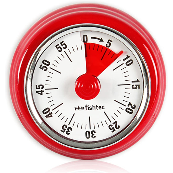 Rostfritt stål mekanisk timer - Retro Vintage Countdown - 60 minuter - Magnetisk kökstimer - Diameter 7,5 X 3 cm