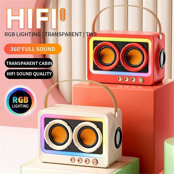 Kannettava Bluetooth Subwoofer Kaiutin Langaton HIFI Ääni Äänilaatikko Mini Bluetooth Langaton Mp3 Kaiutin Punainen