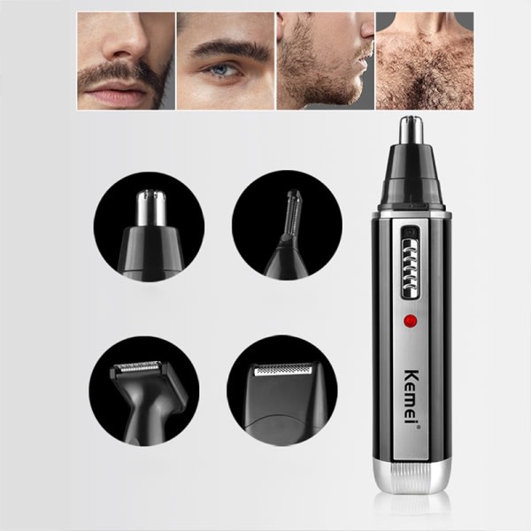 4 i 1 hårtrimmer för män, uppladdningsbar hårrakapparat för ögonbryn, skägg, näsa, öron, kroppshår