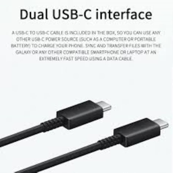 [QD] 25W Ultrasnabb Väggladdare med Kabel för Samsung SM-G985F Galaxy S20 S20+ S10 S10E S10 PLUS S9 PLUS A71 A51 A40 TYP C - C